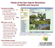Back cover of Plants of the San Gabriel Mountains: Foothills and Canyons - Interpretive Guide on CD